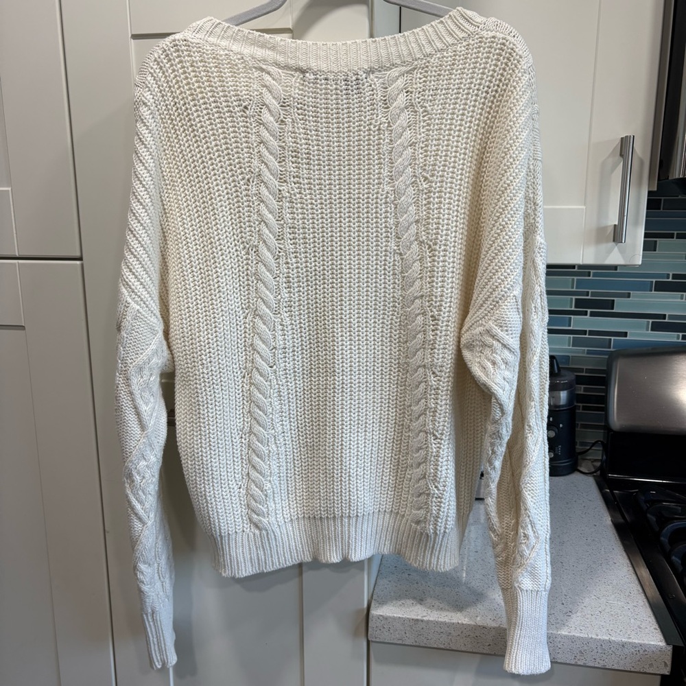360 Sweater cable knit white sweater - Picture 6 of 6